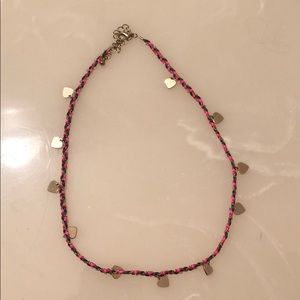 Pink and Green heart choker necklace